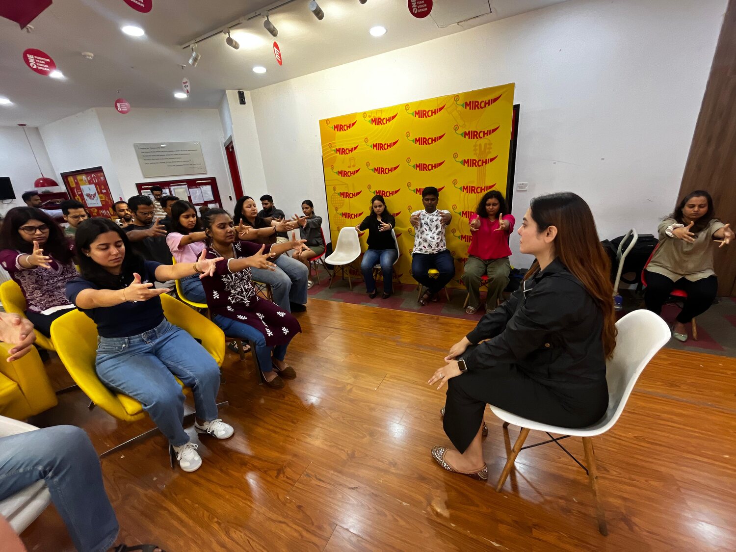 A calming group relaxation and hypnotherapy session led by Vibha Jain in Mumbai
